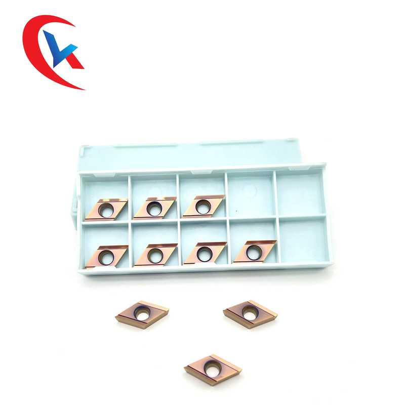 Lưỡi cắt hoàn thiện của máy tiện CNC DCGT11T301R-Y Lớp phủ đồng HRA 91.8 Miếng chèn cacbua vonfram