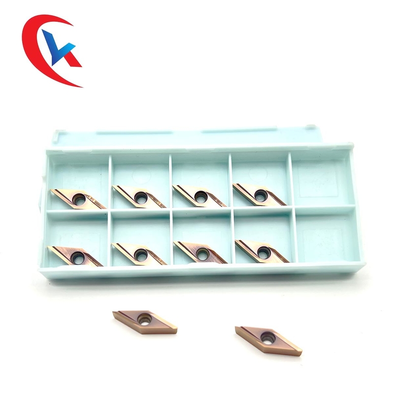 Lưỡi hoàn thiện CNC VBGT 110302R-Y Lớp phủ chống mài mòn bằng đồng HRA 91.8 Chèn cacbua vonfram